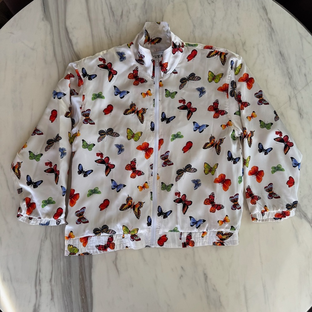 Colorful Butterfly Print Jacket